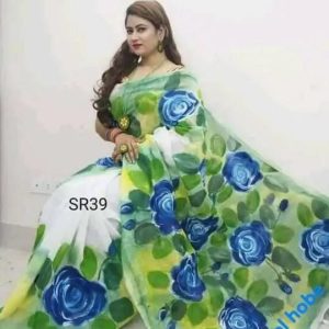 হ্যান্ড প্রিন্ট শাড়ি