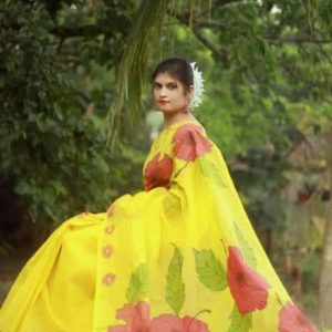 হ্যান্ড প্রিন্ট শাড়ি
