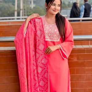 ❤️জর্জেট চুন্দ্রি ওড়না থ্রি -পিস❤️