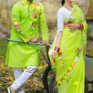 ট্রেডিশনাল হ্যান্ড প্রিন্ট কাপল সেট