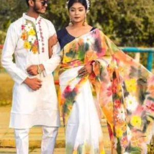 ট্রেডিশনাল হ্যান্ড প্রিন্ট কাপল সেট