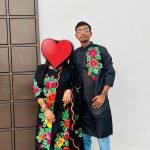 হ্যান্ড প্রিন্ট ৩ পিস পান্জাবী কাপল ড্রেস সেট